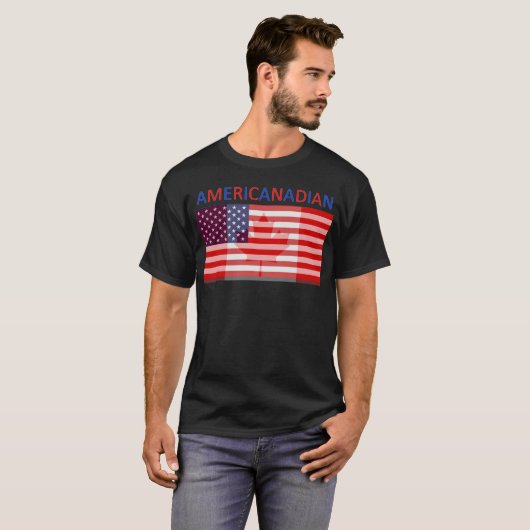 AMERICANADIAN volledig zwart T-shirt (Voorkant volledig)