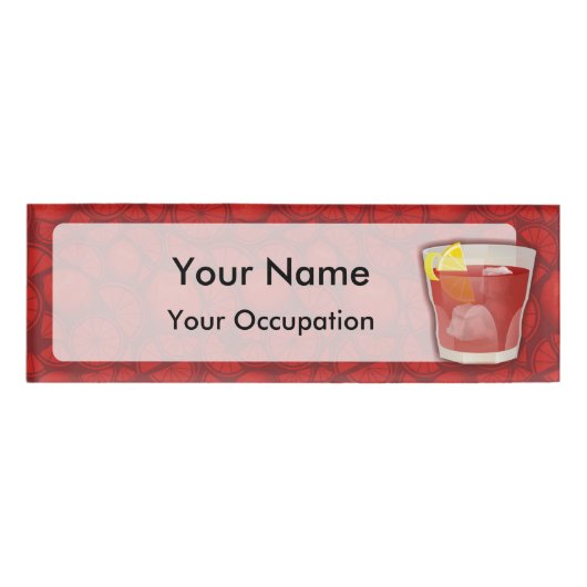 Americano cocktail naamlabel naambadge (Voorkant)