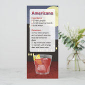 Americano Cocktail Recept Uitnodiging (Staand voorkant)