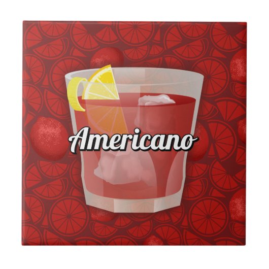Americano cocktail tegeltje (Voorkant)
