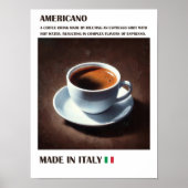 Americano Coffee Wall Art, Italiaans Espresso Drin Poster (Voorkant)
