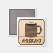 Americano Coffee Wooden Sign Magneet (Voorkant / Achterkant)