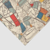 Americano Koffie efemera collage patroon Tissuepapier (Detail)