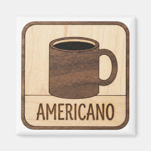 Americano Koffie Houten Bord Magneet
