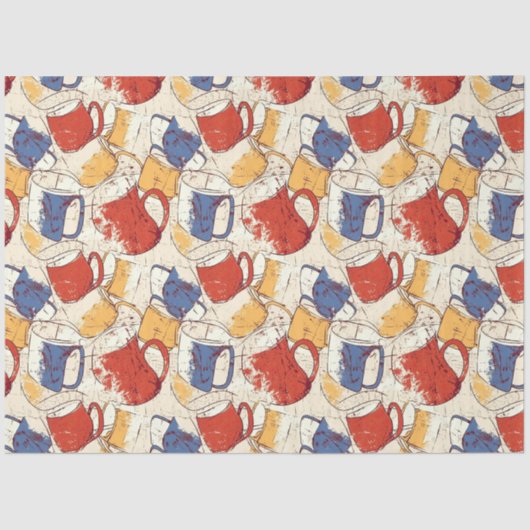 Americano Koffie No 4 ephemera collage patroon Tissuepapier (Voorkant)