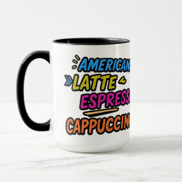 Americano Latte Espresso Cappuccino Grappige Koffi Mok