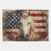 American's 250th Celebration Horses Flags Decoupag Inpakpapier Vel (Voorkant 2)