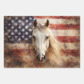American's 250th Celebration Horses Flags Decoupag Inpakpapier Vel (Voorkant)