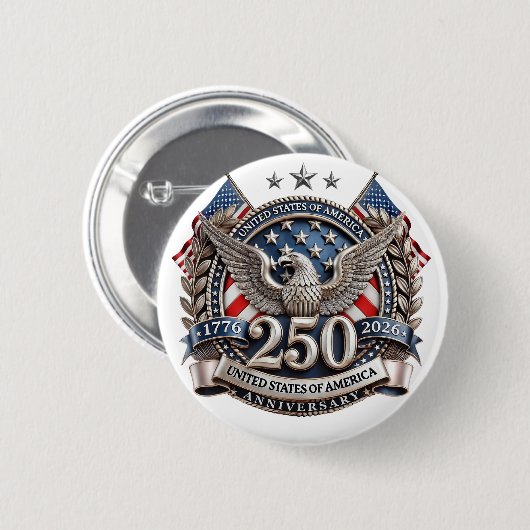 America's 250 Anniversary    Ronde Button 5,7 Cm (Voorkant /achterkant)