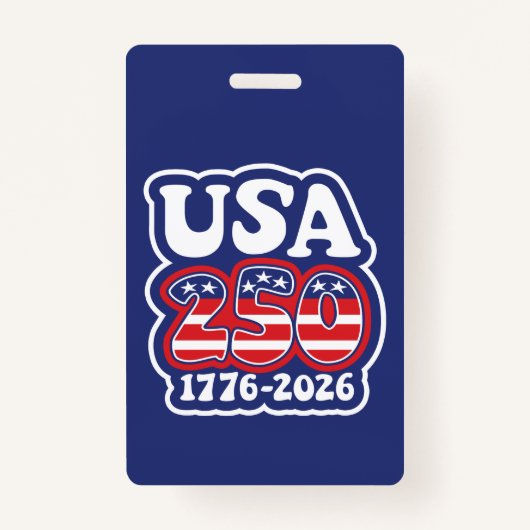 America's 250th Birthday - Groovy USA 250 Badge (Voorkant)