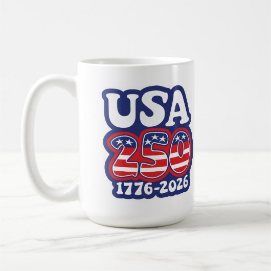 America's 250th Birthday - Groovy USA 250 Koffiemok (Links)