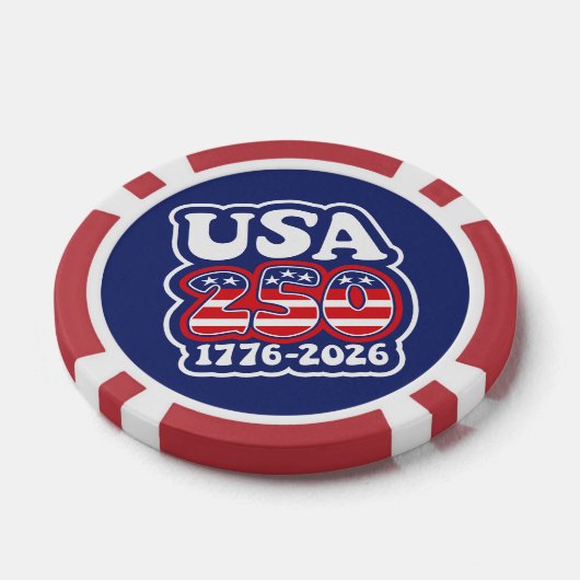 America's 250th Birthday - Groovy USA 250 Poker Chips (Enkel)