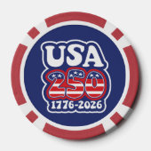America's 250th Birthday - Groovy USA 250 Poker Chips (Achterkant)