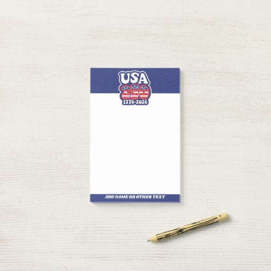 America's 250th Birthday - Groovy USA 250 Post-it® Notes (Op bureau)