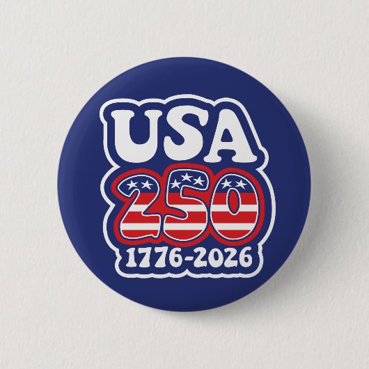 America's 250th Birthday - Groovy USA 250 Ronde Button 5,7 Cm (Voorkant)