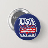 America's 250th Birthday - Groovy USA 250 Ronde Button 5,7 Cm (Voorkant /achterkant)