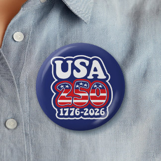 America's 250th Birthday - Groovy USA 250 Ronde Button 5,7 Cm
