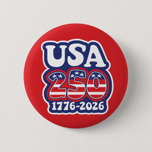 America's 250th Birthday - Groovy USA 250 Ronde Button 5,7 Cm (Voorkant)
