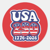 America's 250th Birthday - Groovy USA 250 Ronde Sticker (Voorkant)