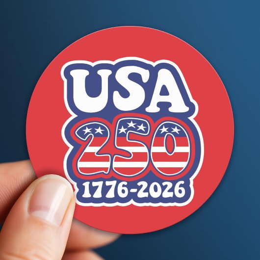 America's 250th Birthday - Groovy USA 250 Ronde Sticker