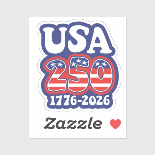 America's 250th Birthday - Groovy USA 250 Sticker (Vel)