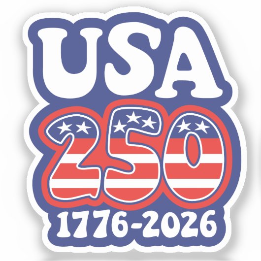 America's 250th Birthday - Groovy USA 250 Sticker (Voorkant)