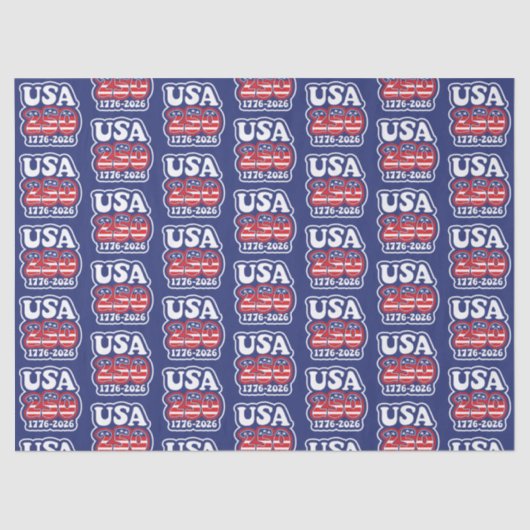 America's 250th Birthday - Groovy USA 250 Tissuepapier (Voorkant)