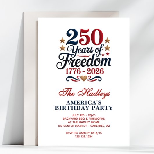 America's 250th Birthday Party Kaart
