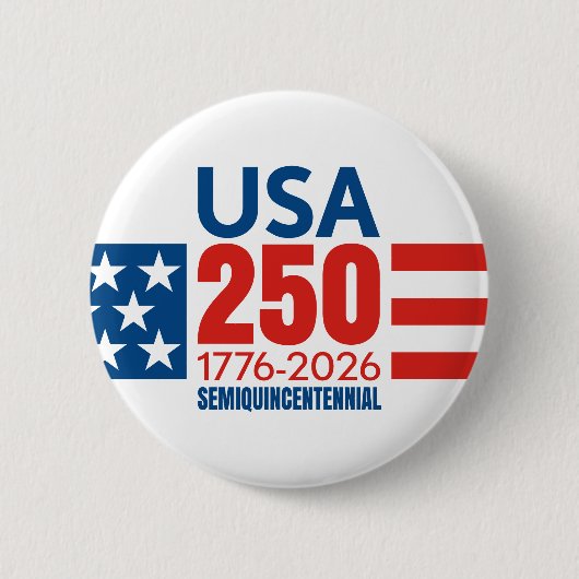 America's 250th Birthday - Stars and Stripes Ronde Button 5,7 Cm (Voorkant)