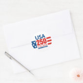 America's 250th Birthday - Stars and Stripes Ronde Sticker (Envelop)