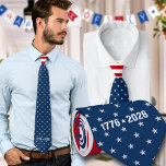 America's 250th Stars And Stripes1776-2026 Stropdas<br><div class="desc">America's 250th 4th Of July Semiquincentennial anniversary celebration featuring a star spangled navy blue neck tie with red and white stripes at the neck knot.</div>