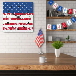 America's 250th Stars And Stripes1776-2026 Vierkante Klok
