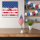 America's 250th Stars And Stripes1776-2026 Vierkante Klok<br><div class="desc">America's 250th 4th Of July Semiquincentennial anniversary celebration featuring 1776 - 2026 in stars and stripes with white numbers repeated on the red stripes.</div>