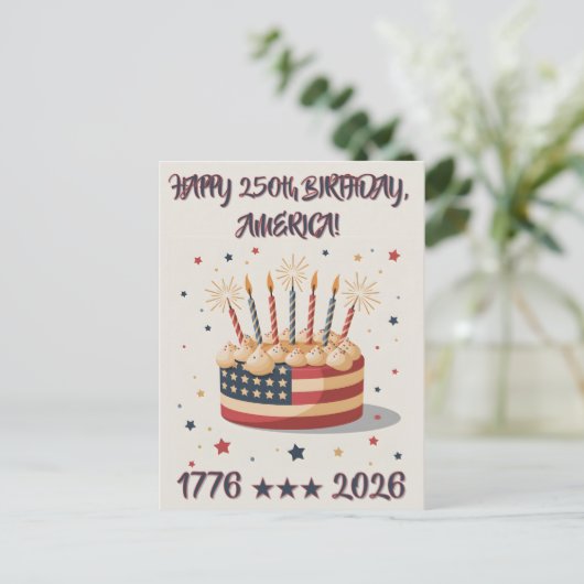America's Big 250th Birthday Party Invite Postcard Briefkaart (Staand voorkant)
