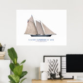 americas cup jacht ' america 1851 ' , tony fernand poster (Thuiskantoor)