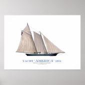 americas cup jacht ' america 1851 ' , tony fernand poster (Voorkant)