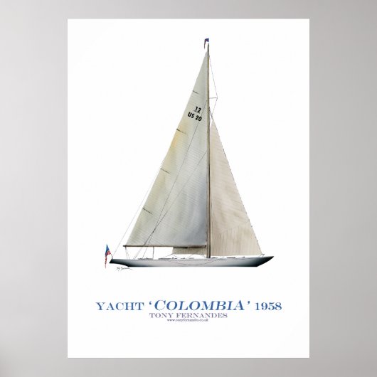 americas cup jacht " colombia " , tony fernandes poster (Voorkant)