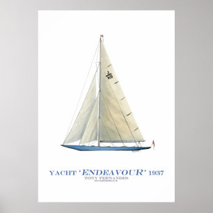 americas cup jacht " endeavor " , tony fernandes poster