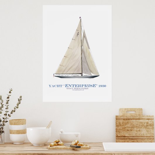 americas cup jacht enterprise 1930 , tony fernande poster (Keuken)