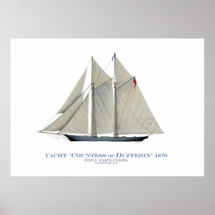 americas cup jacht " graafschap dufferin " poster