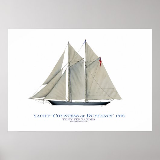 americas cup jacht " graafschap dufferin " poster (Voorkant)