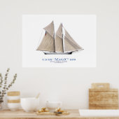 americas cup jacht " magie " 1870 , tony fernandes poster (Keuken)