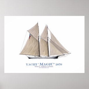 americas cup jacht " magie " 1870 , tony fernandes poster