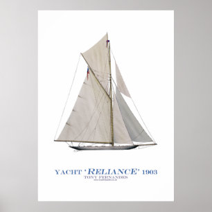 americas cup jacht " reliance " , tony fernandes poster