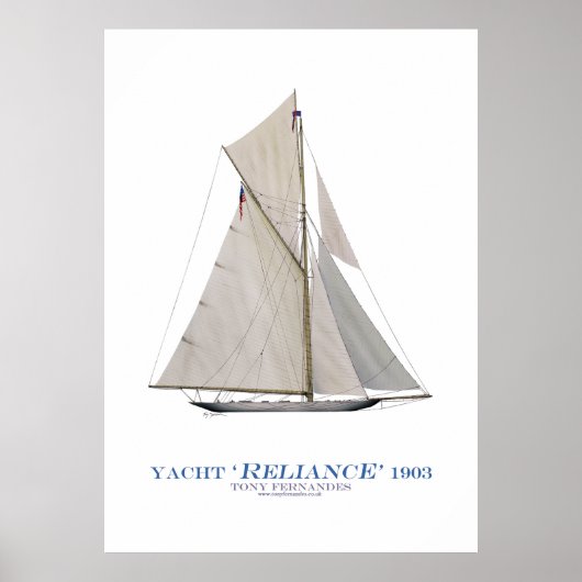 americas cup jacht " reliance " , tony fernandes poster (Voorkant)