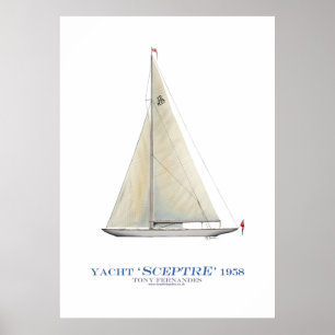 americas cup jacht ' scepter , tony fernandes poster