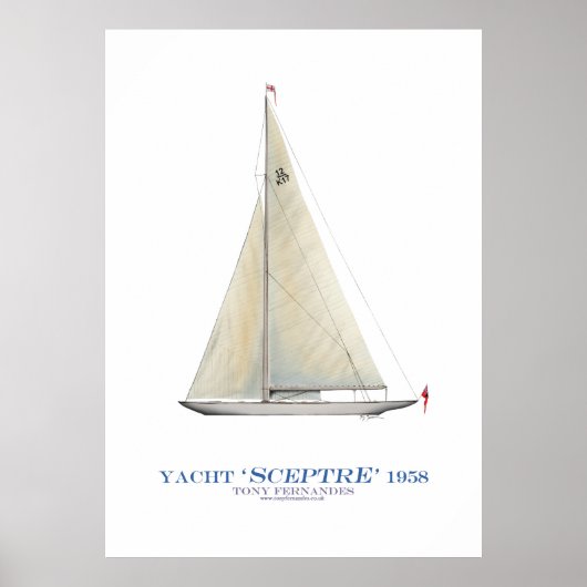 americas cup jacht ' scepter , tony fernandes poster (Voorkant)