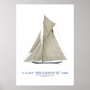 americas cup jacht " shamrock " , tony fernandes poster