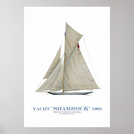 americas cup jacht " shamrock " , tony fernandes poster (Voorkant)