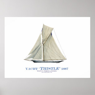 americas cup jacht " thistle " , tony fernandes poster